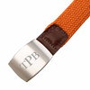 Sherman Brothers Signet Traditional Monogram Braided Stretch Belt Orange