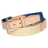 Torino 3-Piece European Surcingle Belt with Natural Leather Tabs in Denim/Camel