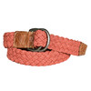 Torino Italian Woven Cotton Belt with Tan Bison Tabs in Cinnamon
