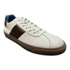 G. Brown Jolty White Calfskin Sneaker W/ Brown Stripe Detail Clearance Only 