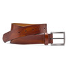 Johnston & Murphy Hand-Stained Flat Edge Belt Brown