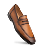 Mezlan Deerskin Penny Loafer Cognac