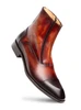 Mezlan Maverick Patina Cap Toe Boot Chocolate/Cognac
