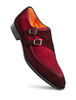 Mezlan Cascade Suede Double Monk Strap Wine