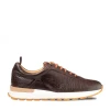 Hill Pebbled Calf Sneaker Dark Brown