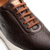 Hill Pebbled Calf Sneaker Dark Brown