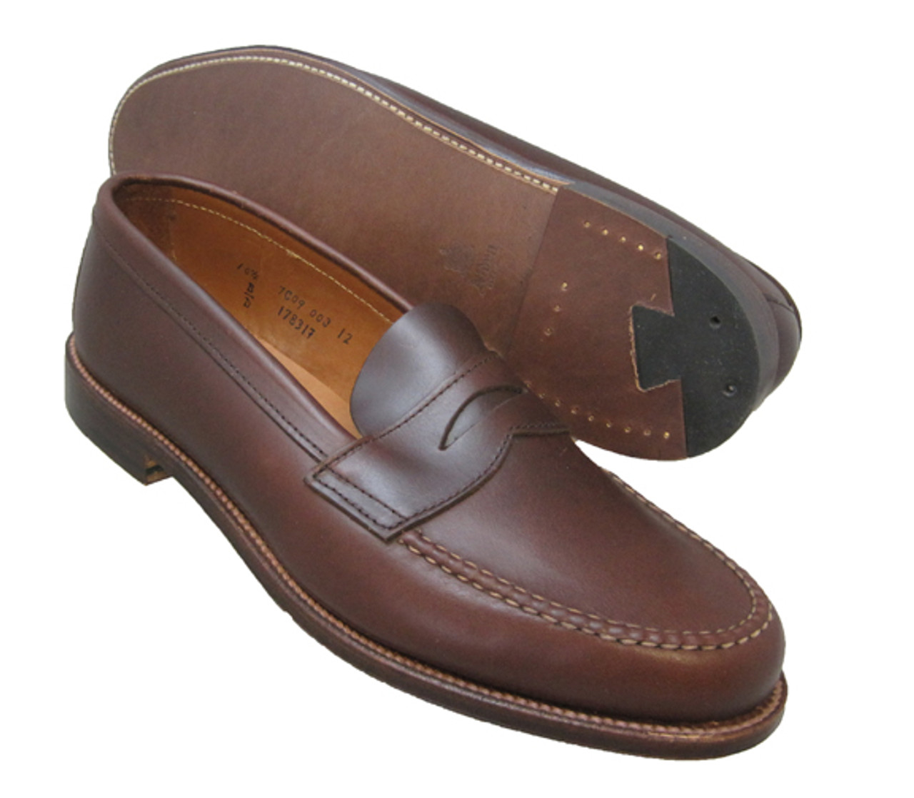 Alden Penny Loafer with Unlined Vamp Brown Aniline Leather #17831F