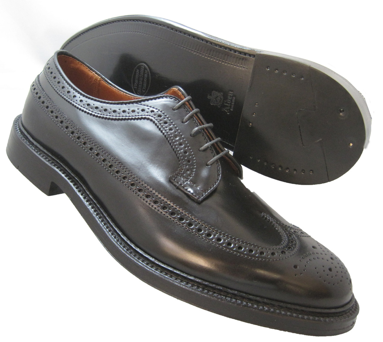 Alden Long Wing Blucher Oxford Black Genuine Shell Cordovan 