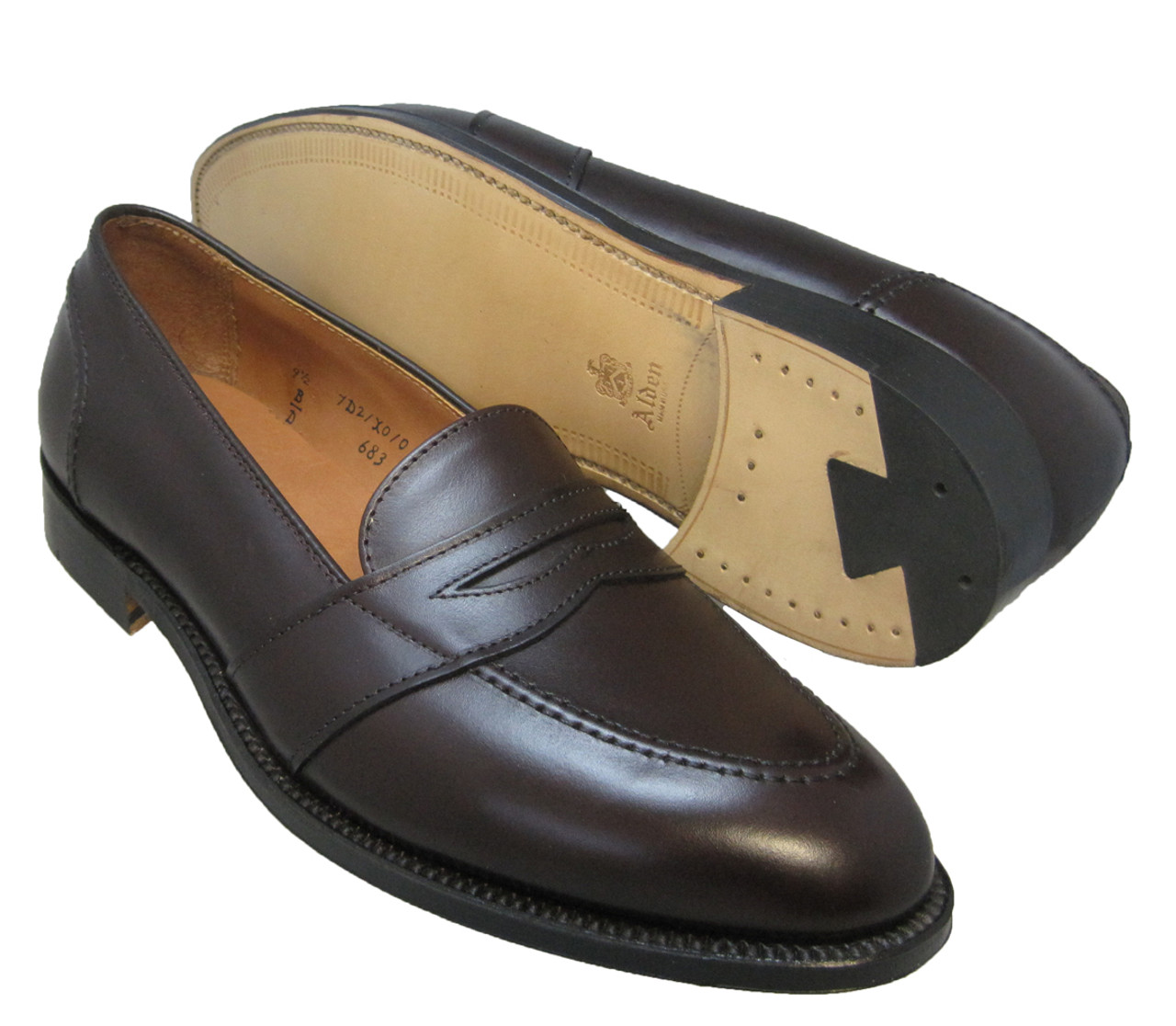 Alden Full Strap Slip-On Burgundy Calfskin #683 - Sherman