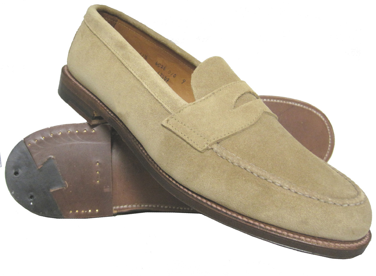 Alden Penny Loafer with Unlined Vamp Tan Suede #6244F 