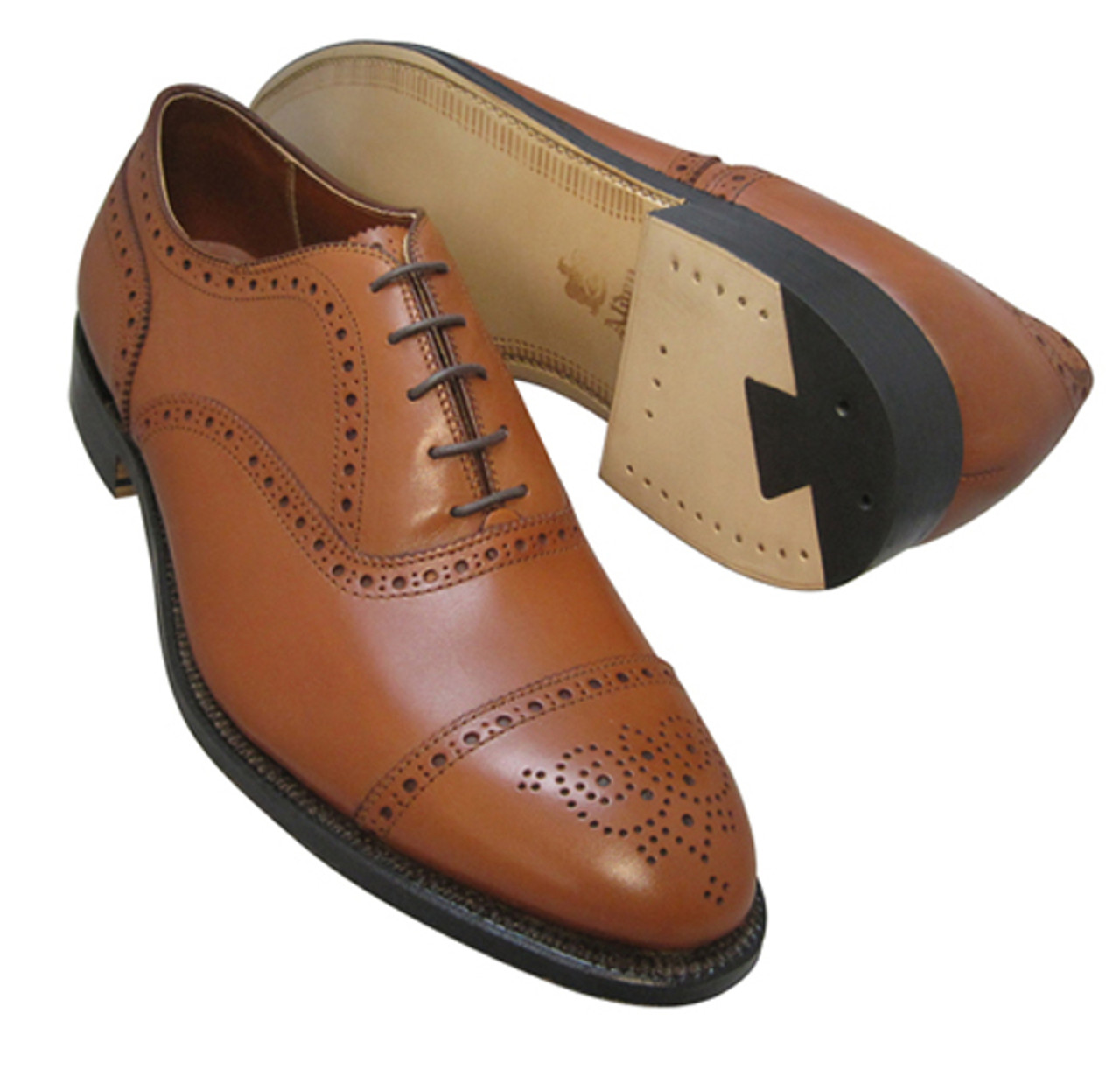 Alden - Men's Medallion Tip Bal Burnished Tan Calfskin #911 