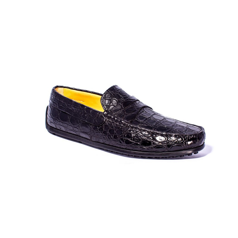 Zelli Monza Caiman Crocodile Slip-On Cognac Matte
