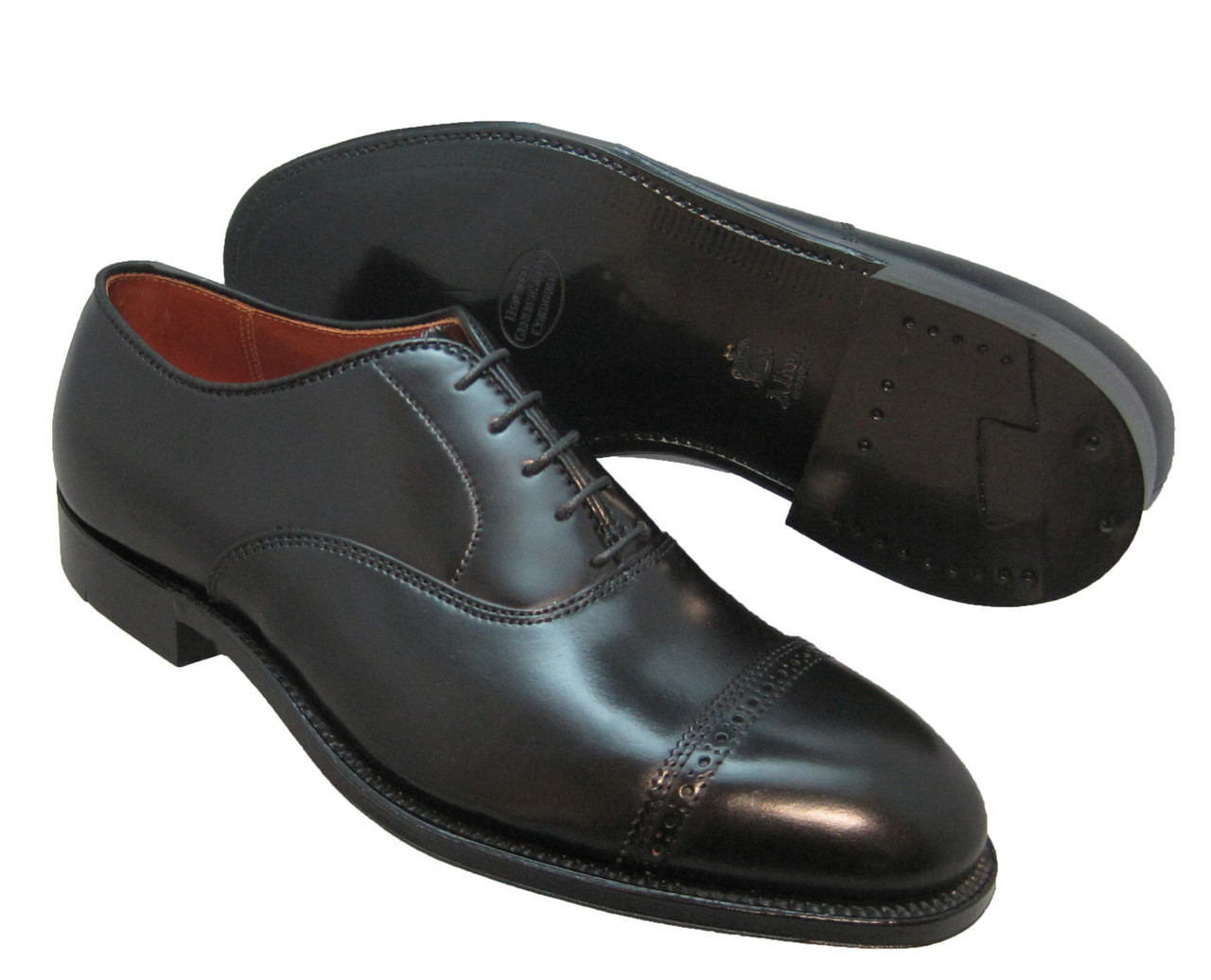 ALDEN Black SHELL CORDOVAN PERFORATED CAP TOE BAL OXFORD #9016 ...