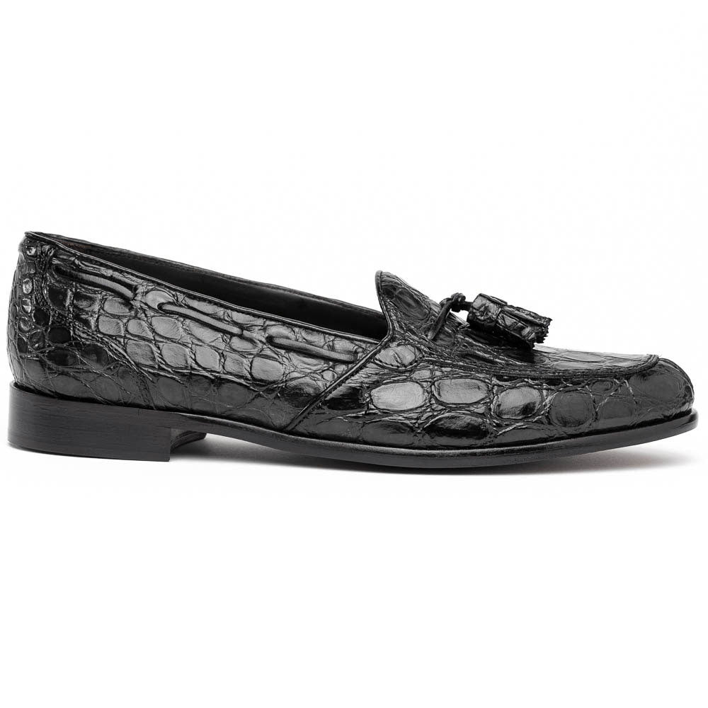 Zelli Franco Crocodile Tassel Loafer Black - Sherman Brothers Inc
