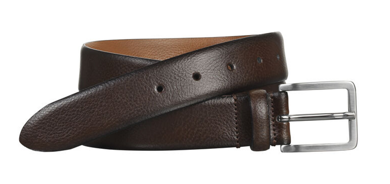 Johnston & Murphy Feathered Edge Dress Italian Belt Brown