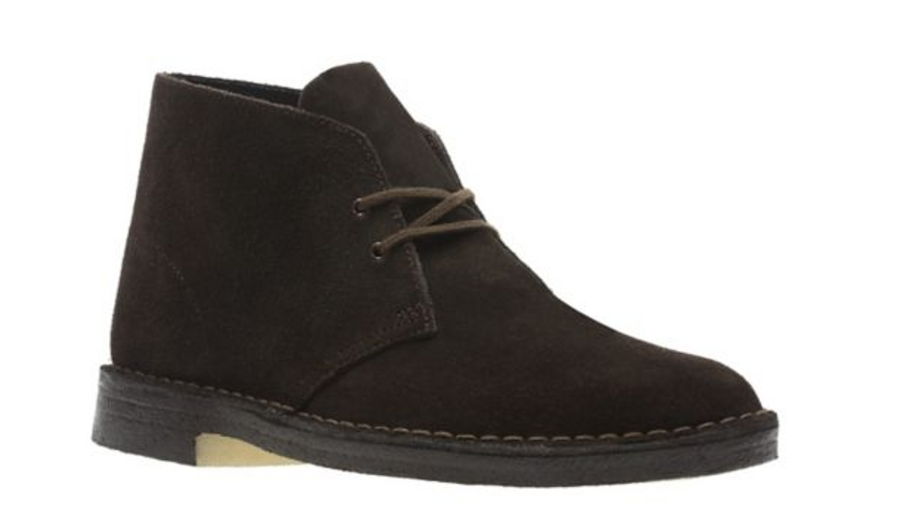 brown suede clarks desert boots