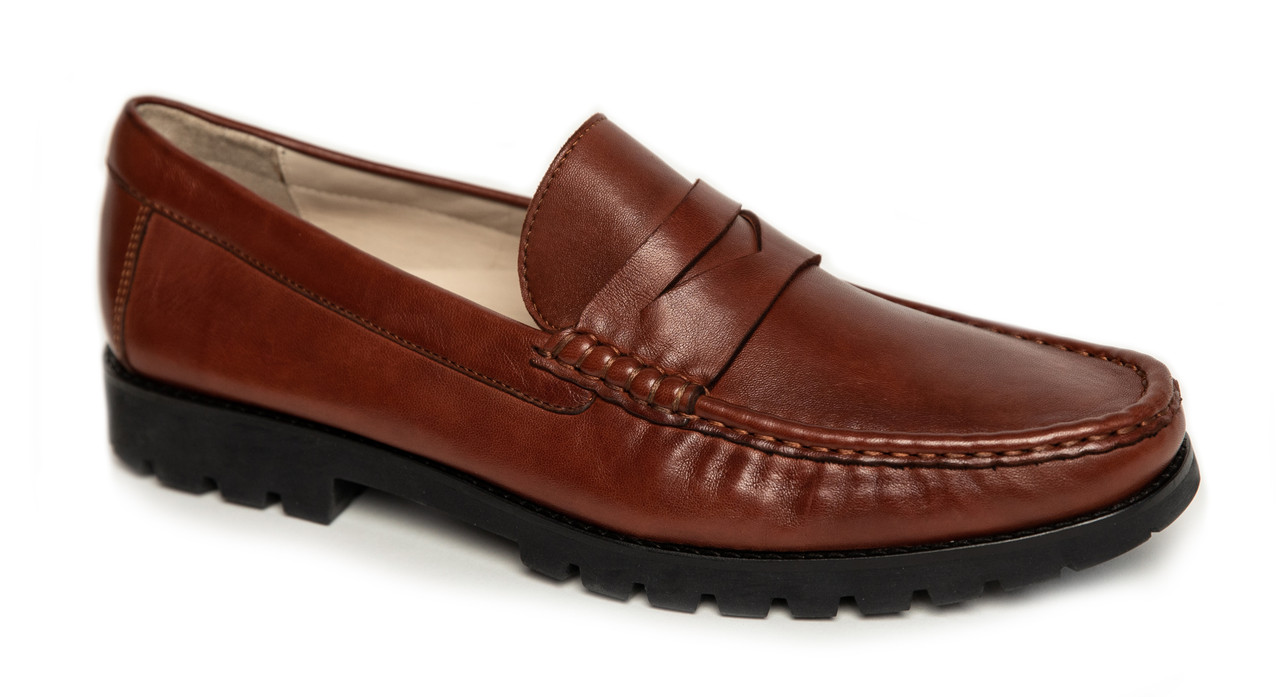 Robert Zur DILLON Luggage Old Money True Glove Leather Penny Loafers Mens 11.5 Etro Penny Black True Glove Loafer — Robert Zur main image 3