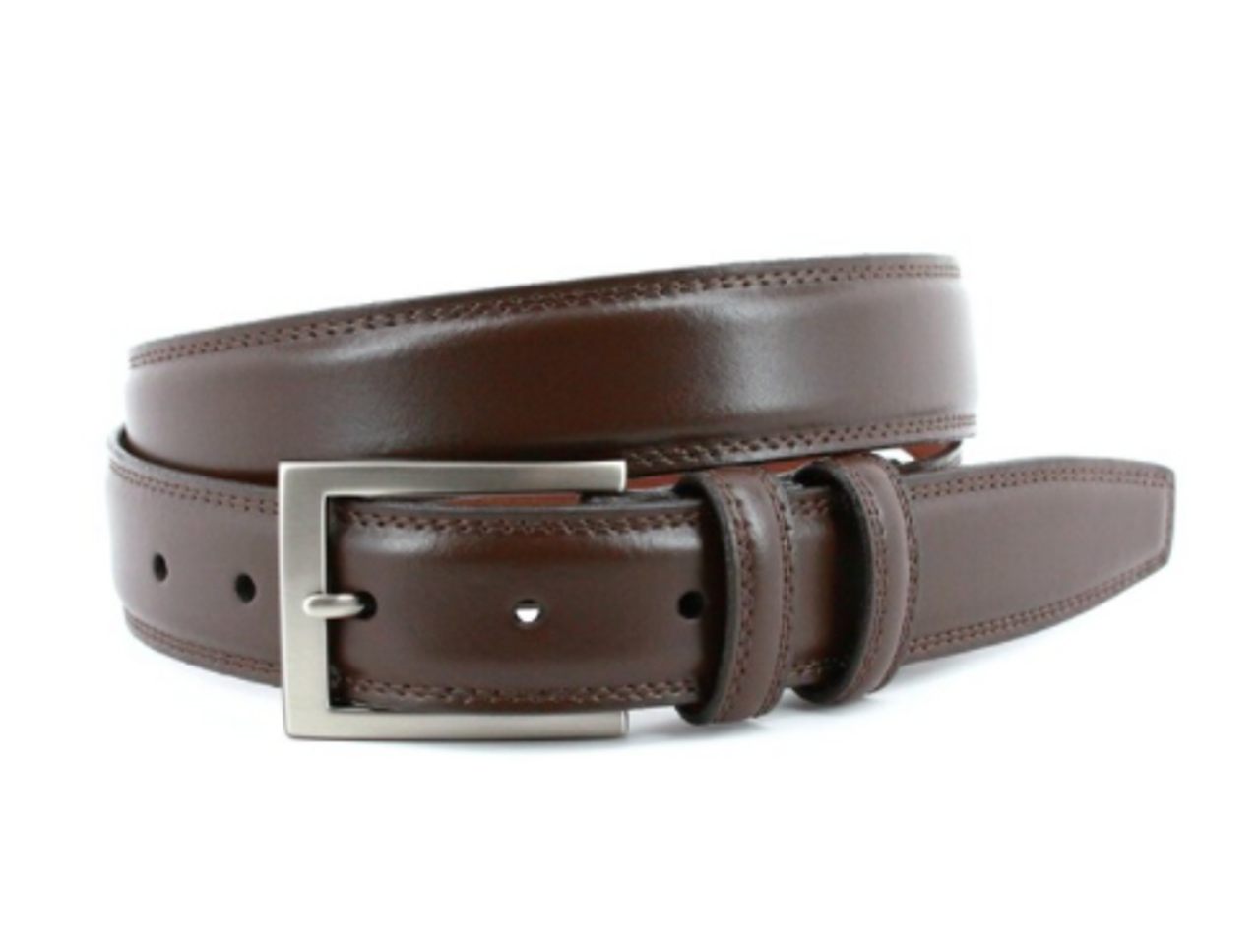 Torino Italian Aniline Leather Belt Brown - Sherman Brothers Inc