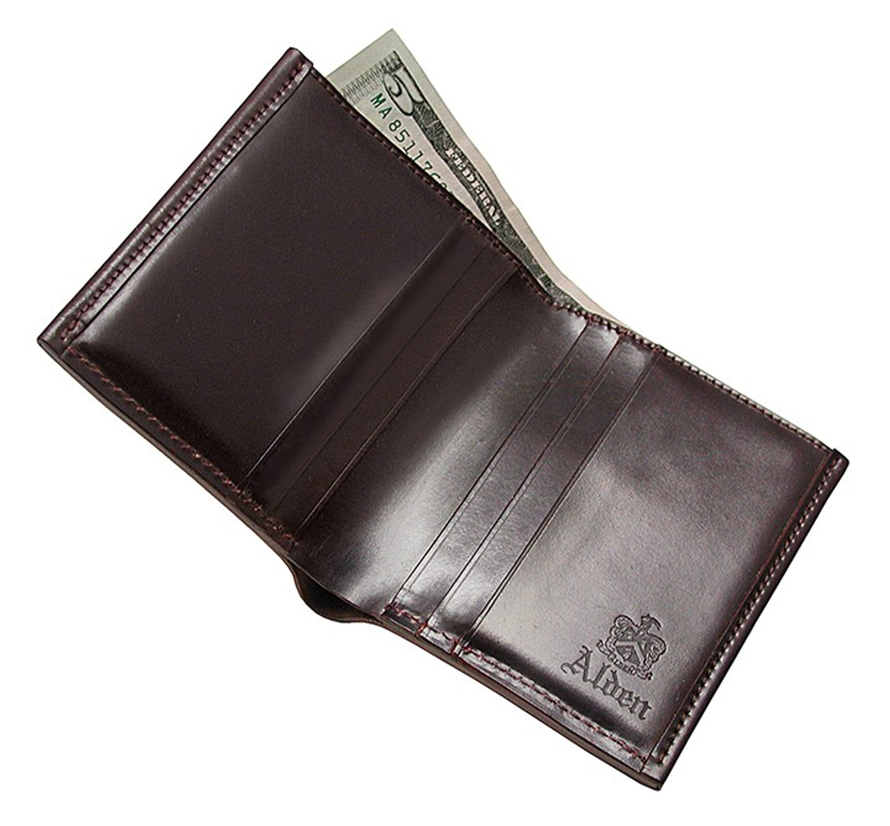 Alden Handmade Wallet in Genuine Horween Color 8 Shell Cordovan