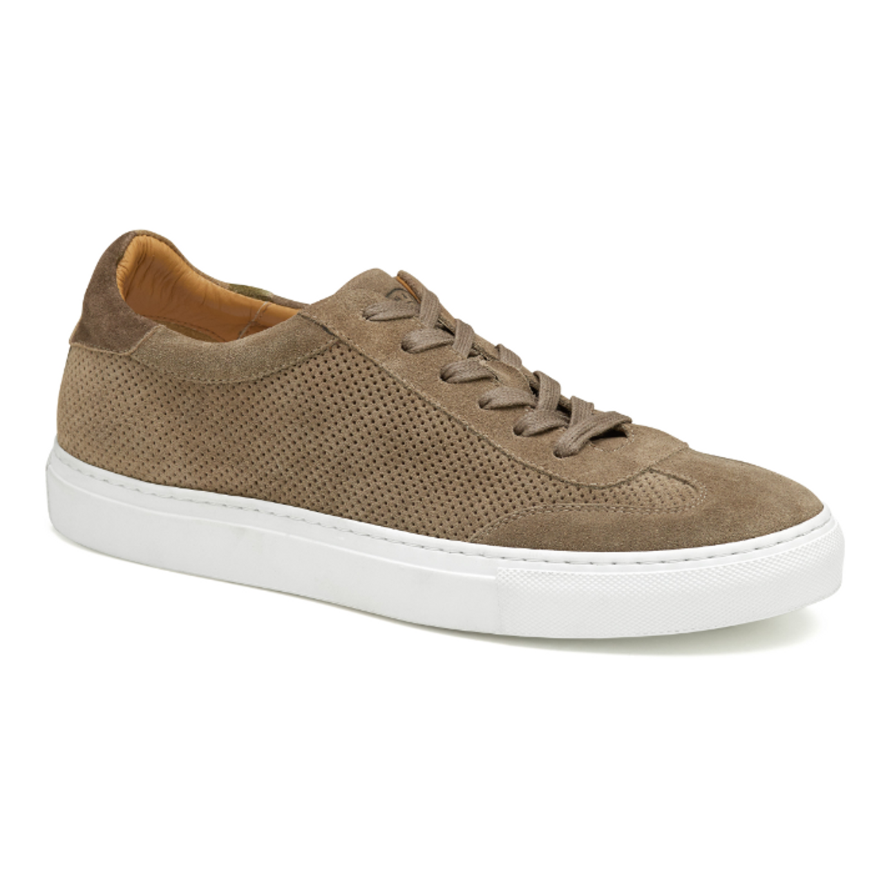 Johnston & Murphy Jake Perfed U-Throat Italian Suede Sneaker Taupe ...