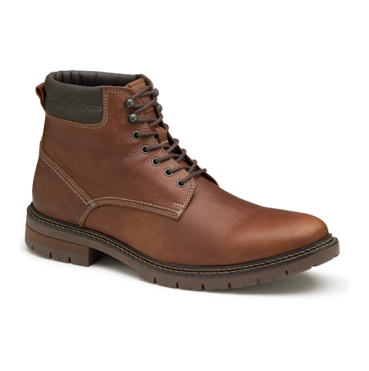 Johnston & Murphy Kipton Plain Toe Leather Boot Dark Tan - Sherman ...