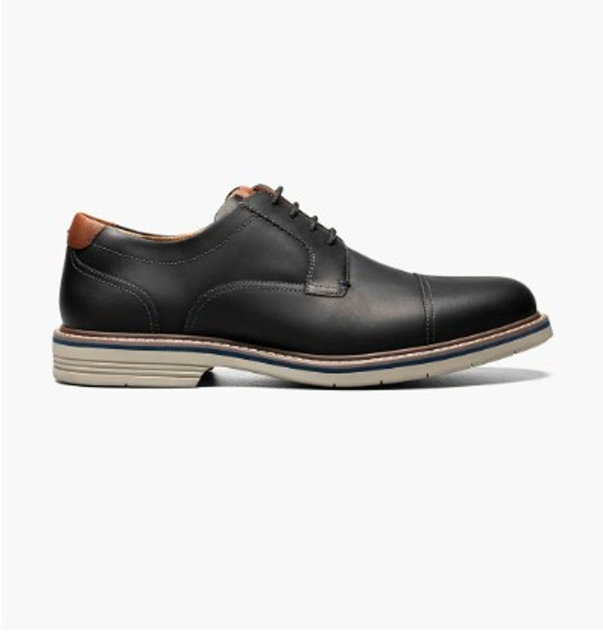 Florsheim Norwalk Cap toe oxford Black Crazy Horse - Sherman Brothers Inc