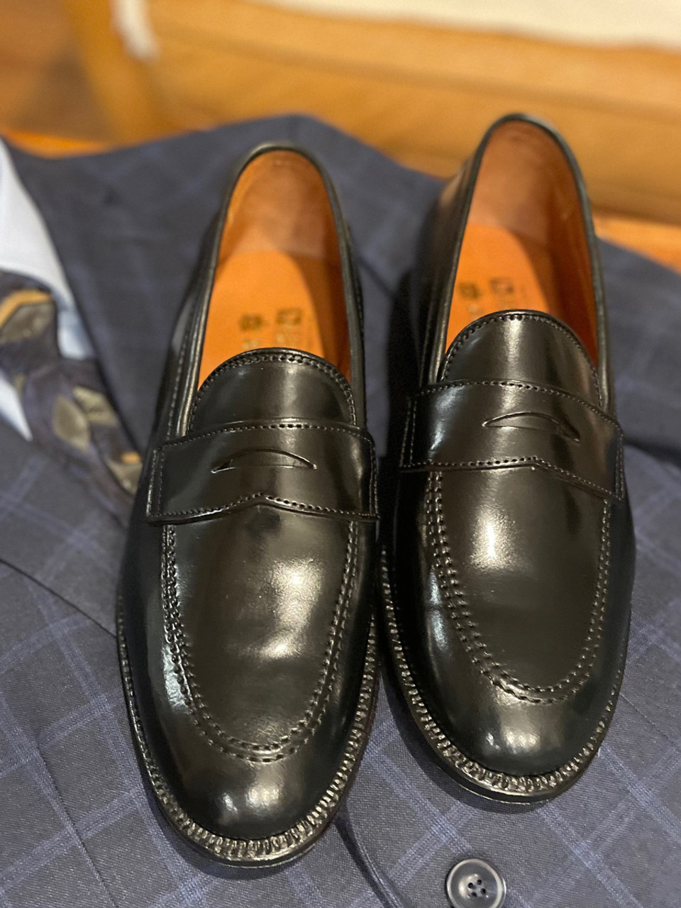 LIMITED EDITION Alden SPRUCE ST. PENNY SLIP ON Black SHELL CORDOVAN ...