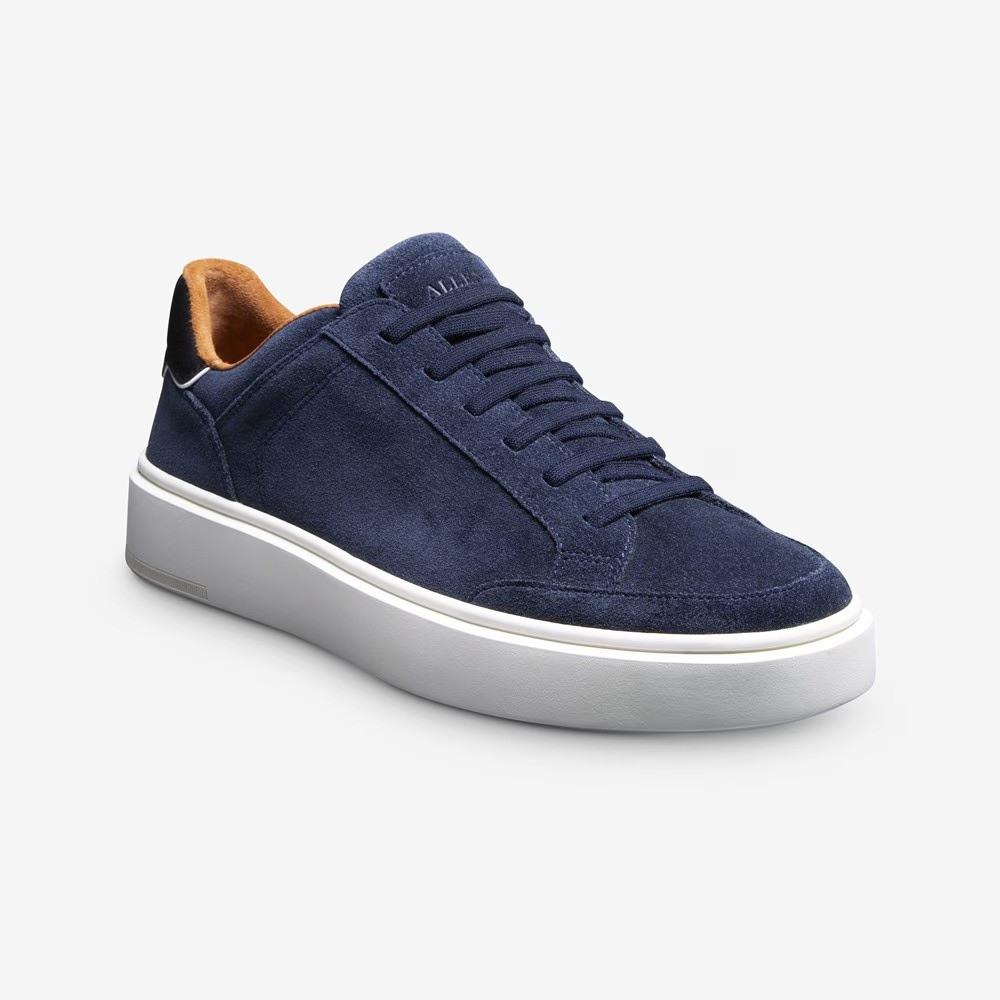 Allen Edmonds Oliver Slip-on Stretch-lace Sneaker Luggage Navy Suede -  Sherman Brothers Inc