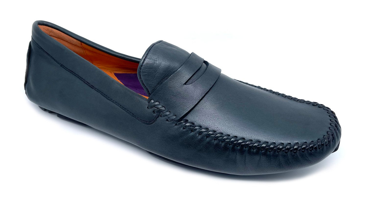 Robert Zur Men's Sven True Glove Penny Driving Moc Navy - Sherman