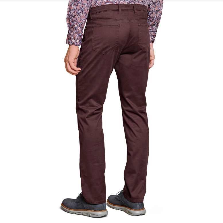 Johnston & Murphy Men's Five-Pocket Pants Burgundy - Sherman Brothers Inc