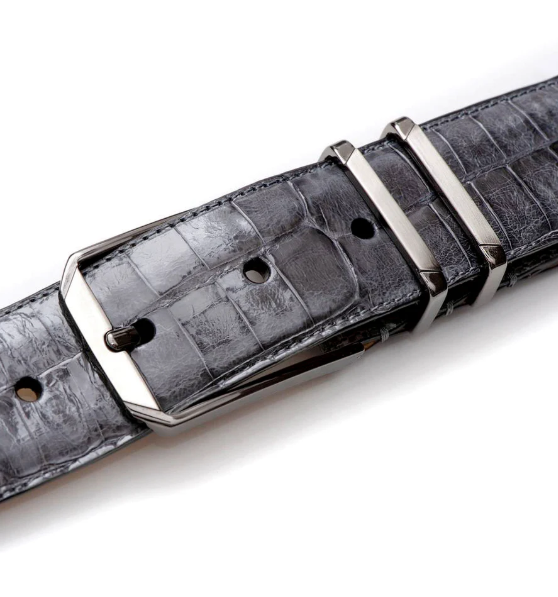 Mezlan Belts Men's Handmade Sport Genuine Crocodile Skin Satin Nickel Buckle Cinturon De Cocodrilo main image 1
