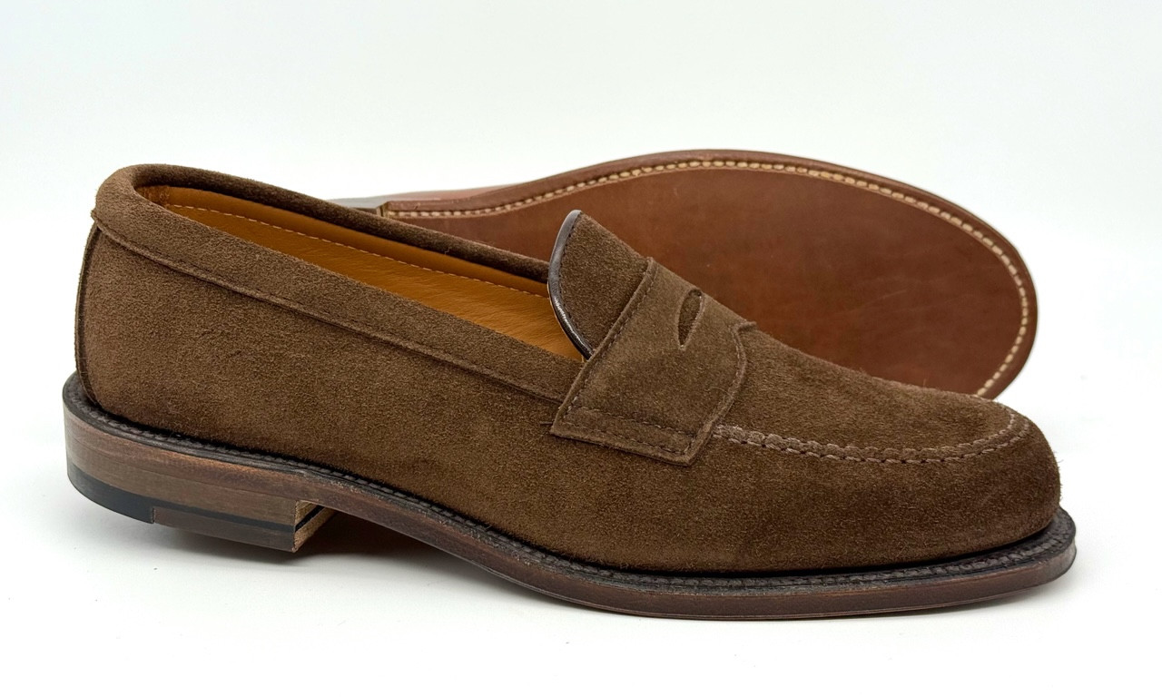 Alden Leisure Penny Loafer in Humus Suede #6175F - Sherman