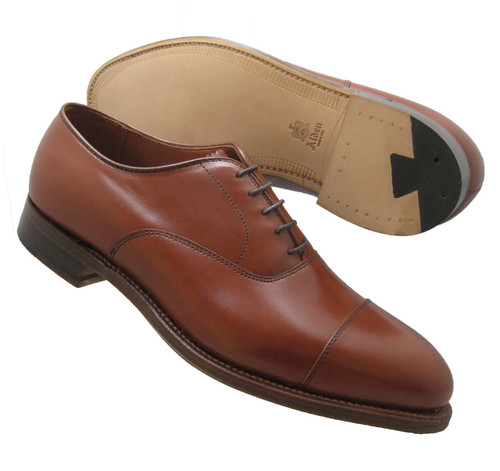 ALDEN - MENS STRAIGHT CAP TOE BAL Burnished Tan CALFSKIN #9062