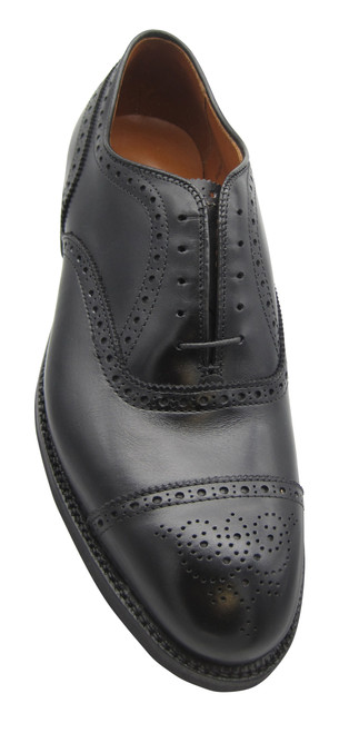 ALDEN Black SHELL CORDOVAN PERFORATED CAP TOE BAL OXFORD #9016