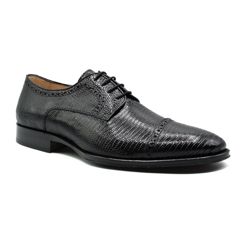 Zelli Giovanni Teju Lizard Lace-Up Black