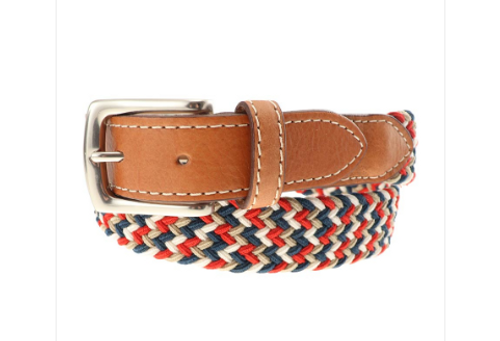 Orange, Black, and Grey Elastic Stretch Woven Belt