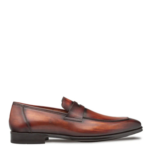 Mezlan Avenue Rubber Sole Penny Loafer Cognac/Rust