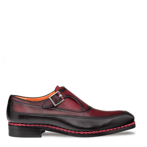 Mezlan Artesano Two-Toned Monk Strap Black/Burgundy