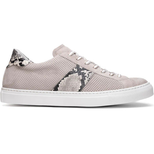 Zelli Olympias Genuine Python and Italian Sueded Goatskin Grey