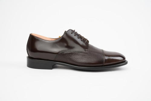 Toscana Big and Tall Lauro Calzoleria Cordovan Calf/Deerskin Cap Toe Dark Brown Toscana Big and Tall Lauro Calzoleria Cordovan Calf/Deerskin Cap Toe Dark Brown