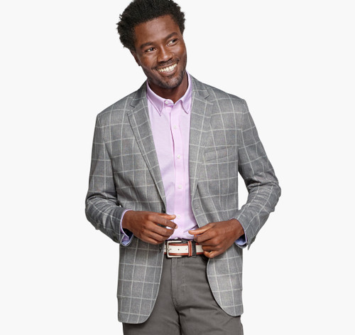 Johnston & Murphy XC Flex Knit Blazer Blue Plaid - Sherman