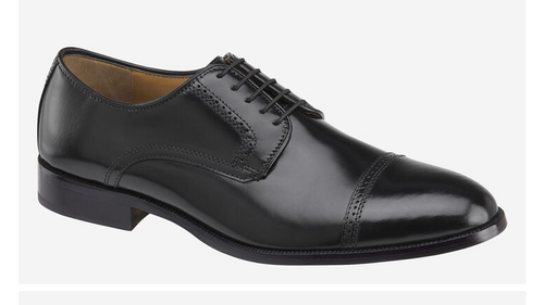 Johnston & Murphy Men's Bradford Cap Toe Brush Brush-off Leather Black Clearance Only