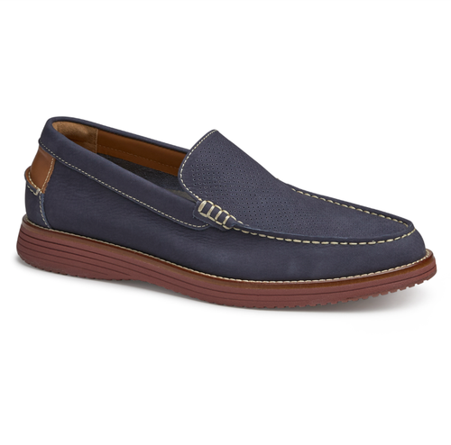 Johnson and Murphy Navy Leather Loafers Men main image 3
