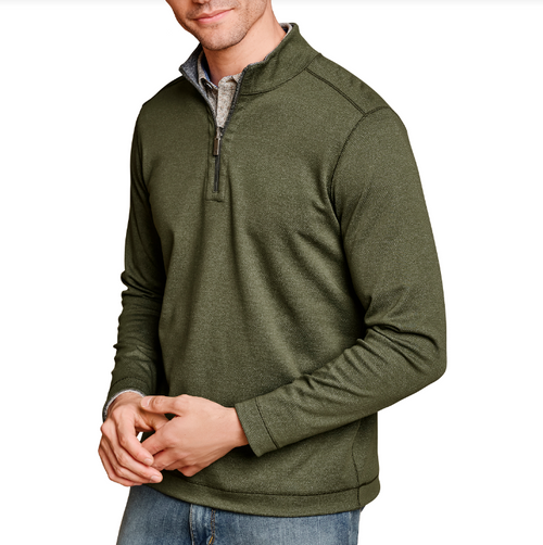 Johnston & Murphy Men's XC4 Performance Reversible Quarter-Zip Olive/Navy