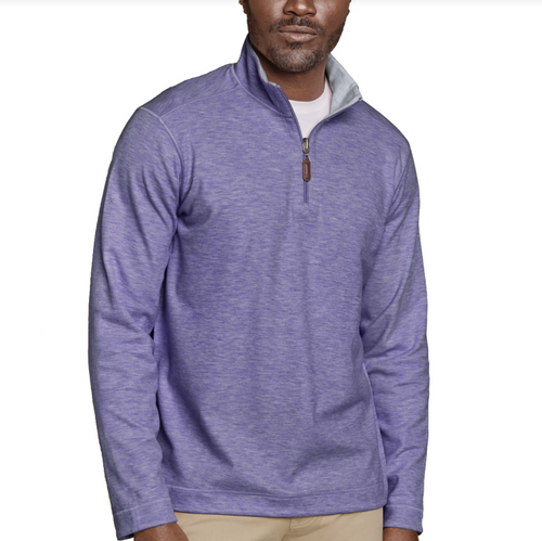 Johnston & Murphy Men's Icon Reversible Quarter-Zip Purple/Storm