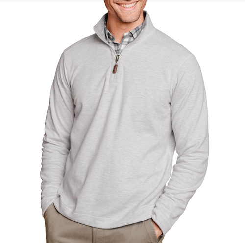 Johnston & Murphy Men's Icon Reversible Quarter-Zip White/Storm