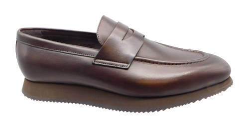 G. Brown Press #212 Calfskin Penny Loafer Dark Brown Clearance Only