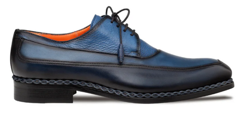 Mezlan Bowery Calf/Deer Derby Navy Multi