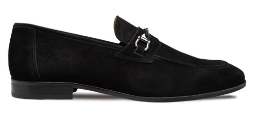 Mezlan Bracco Suede Ornament Loafer Black