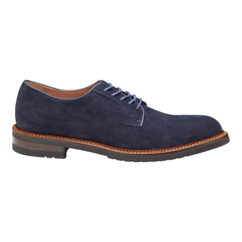 Johnston & Murphy Men's Hartford Plain Toe Oxford Navy Suede  